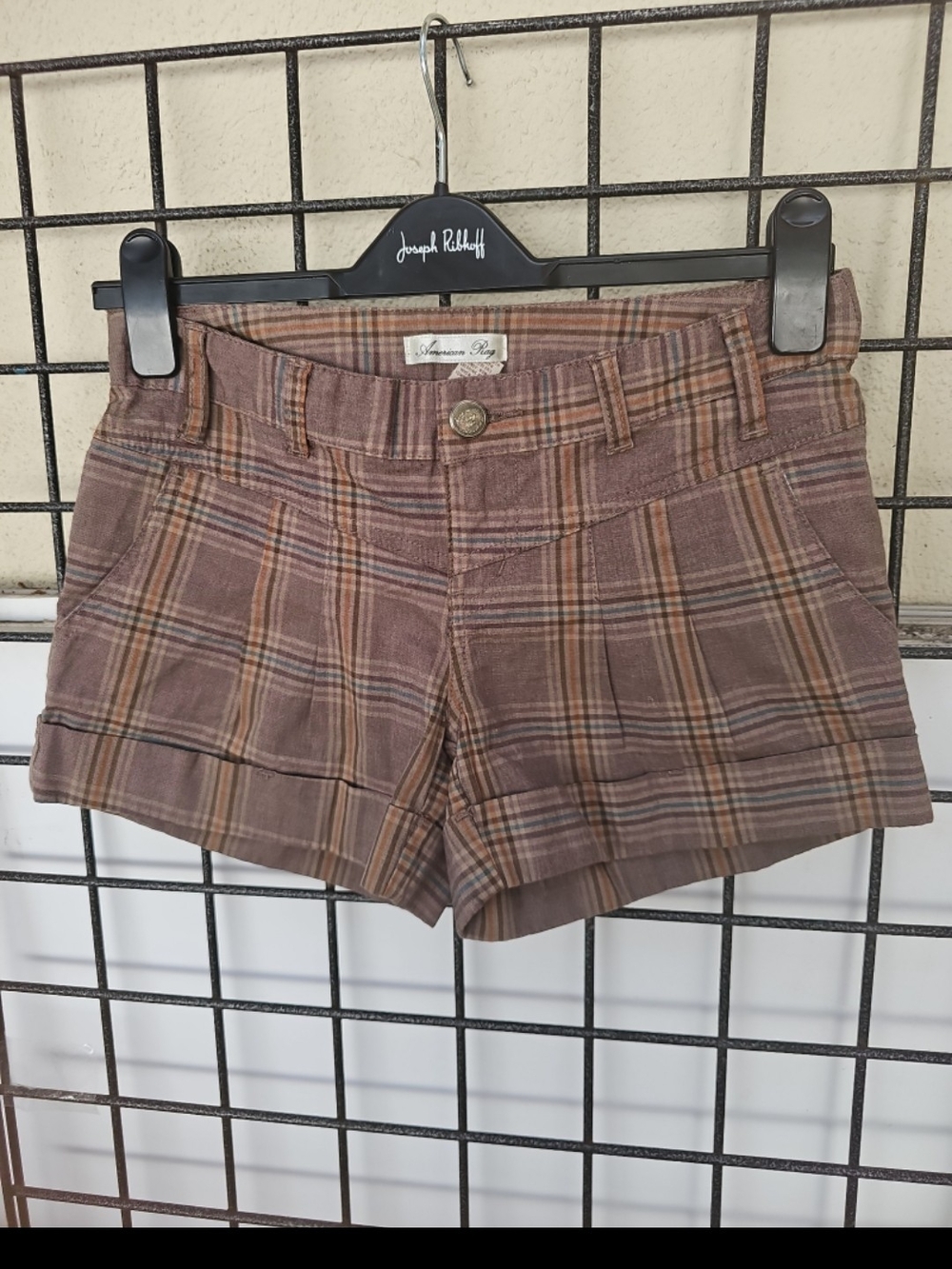 American Rag Plaid Brown & Tan Women's Shorts